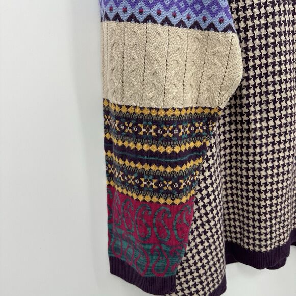 Coldwater Creek Womens Button Cardigan 2X Patchwork Eclectic Artsy Whimsical - Picture 6 of 9